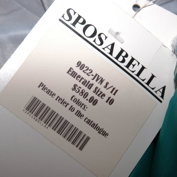 JOVANI Prom DRESS Emerald STRAPLESS Grad Gown Pageant Gala Wedding Formal NWT 10 - Picture 12 of 14